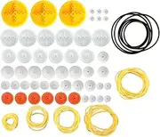 EUDAX 2mm Hole Plastic Belt Pulley Gears Combination Modulus Package Rubber Belts Band Plastic Model Accessories for DIY Robots Cars RC Toy Car Airplane