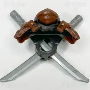 LEGO® Ninjago Minifigure Shoulder Armour Part Reddish Brown Scabbard w/ 2 Swords
