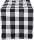 Buffalo Check Collection, Classic Farmhouse Table Runner, 14X72, Black & White
