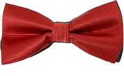 [HISUNBEN] Men's Solid Color Pre-tied Bow Tie Adjustable Tuxedo Two Layer Bow Tie with Gift Box-Red-05