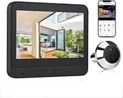Wi-Fi Digital Video Door Phone with Camera, 4.3 Inch IPS Display, Night Vision Motion Detection, for 14-30mm Peephole