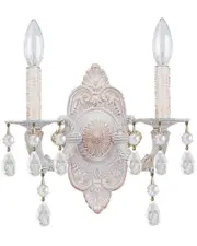 Crystorama Paris Market 2-Light Clear Crystal White Sconce