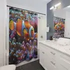 Clown Fish in the Ocean Shower Curtain | Bathroom Decor 71" × 74"