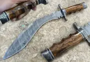 18.00" Custom Hand Made Beautiful Damascus steel Kukri Bowie knife (2480)