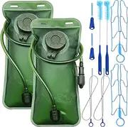 Hydration Bladder with Cleaning Kit, 1.5L/2L/2.5L/3L Water Bladder with Cleaning Kit, Leakproof Water Reservoir for Hiking Biking Climbing Cycling Running Camping Backpack, Army Green