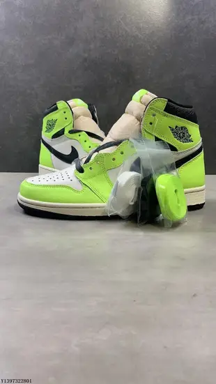 NIKE AIR JORDAN 1 AJ1代經典復古熒光綠高筒百搭籃球鞋 555088-7