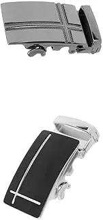 [Generic] 2pcs Men's Fashion Metal Brand Belt Buckle Metal Automatic Ratchet Waistband