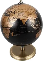 Globe Globe Ornament Office Desk Ornament Home Desk Decor Vintage Decor Table Decoration Sphere Stand Metal Golden