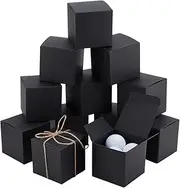 PH PandaHall 30pcs Black Boxes Gift Boxes 3 inch Square Paper Boxes Foldable Candy Box Small Party Favor Boxes Little Gift Packaging Paper Boxes for Proposal Crafting Cupcake Wedding Christmas