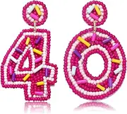 Beaded Birthday Earrings Cake Happy Birthday Earrings Handmade Drop Dangle Earrings Celebration Birthday Party Earrings Happy Birthday Earrings
