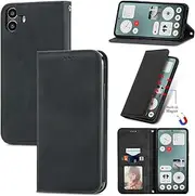 [Cracedily] for Nothing CMF Phone 1 Case, Wallet Case Flip Leather with Card Holder Magnetic Closure Shockproof Kickstand Protective Phone Cases Cover for Nothing CMF Phone 1, Black