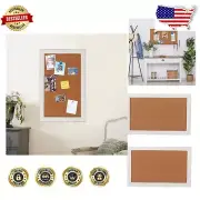Versatile 28.7x18.1" Cork Bulletin Board - Decorative Wood Framed Photo Display