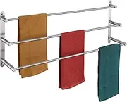 KOKOSIRI Bath Towel Bars 32'' Bathroom 3-Tiers Ladder Towel Rack Wall Mount Towels Shelves Stainless Steel, Brushed Nickel, B5002BR-L32