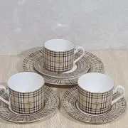 Burberry Nova Check Fine China Coffee Cup & Saucer Set