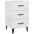 Wooden Bedside Table Drawers Storage Side Lamp Cabinets Bedroom Nightstand White