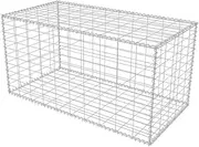 vidaXL Gabion Basket - Silver Galvanised Steel Retaining Wall 100x50x50 cm, Weather-Resistant, Stable, High Load Capacity, Easy Assembly, Ideal for Outdoor Landscaping