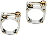 [VALICLUD] Creative Mechanical Gear Shaped Titanium Steel Ring for Men Fashionable Cool Jewelry for Weddings Parties Engagements Durable Material Silver Finish