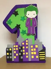 super villains pinata Inspired joker number 1 pinata. Birthday Party decoration.