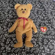Rare Retired Ty Beanie Baby Curly The Bear 1993 1996 Bear With Numerous Errors