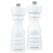Cole & Mason London Salt and Pepper Mill Gift Set - White Gloss - 18cm