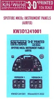 Kits World Decals 1/24 3D COCKPIT INSTRUMENT PANELS SPITFIRE Mk.IXc Airfix