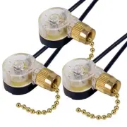 3Pack Ceiling Fan Light Switch ZE-109 Fan Switch Ceiling Pull Chain Switch9566