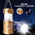 Solar LED Camping Lantern Hand Lamp, Fan USB Rechargeable Flashlights