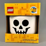 LEGO Storage Head Small Skull Skeleton Stackable White Black New in Box