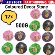 12 x 500g Coloured Decor Stone Pebble Garden Party Event Vase Aquarium Filler AU