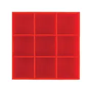Dexas Silicone 11cm Ice Cube Tray Maker Soft 9-Grid Square Freezer Mould Red