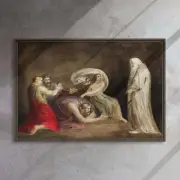 Witch of Endor raising the spirit of Samuel (1752-1827)36x24-Framed Canvas Print