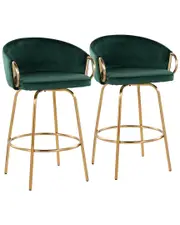 LumiSource Set of 2 Claire 26in Fixed-Height Counter Stools