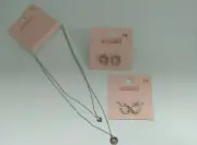 Missguided jewellery Heart&coin necklace, Twist heart and Mini Link Hoo earrings