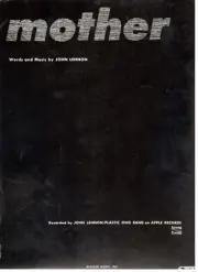 JOHN LENNON "MOTHER" SHEET MUSIC-RARE-PIANO/VOCAL/CHORDS-BEATLES -1970-NEW-SALE!