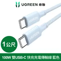 在飛比找momo購物網優惠-【綠聯】100W 雙USB-C 快充充電線/傳輸線 彩虹編織