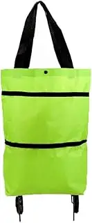 Durable Foldable Trolley Bag for Effortless Shopping - Compact Folding Design with Wheels - Versatile Portable Handbag for Home and Travel Needs