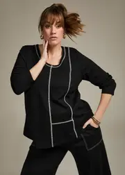 [TS] Taking Shape Bamboo Ponte Paige Tunic Size 18 in Black - Plus Size Women's Tops & T Shirts Black