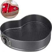 Sztxj Heart-shaped adjustable springform cake pan, non-stick, springform cake pan, 11.8 x 11.7 x 4.5 cm, steel, gray, anthracite Heart-shaped butto...