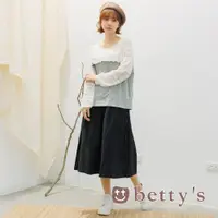 在飛比找蝦皮商城優惠-betty’s貝蒂思(15)蝴蝶結口袋刷絨中長裙(黑色)