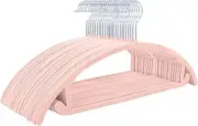 MIZGI Premium Velvet Hangers (Pack of 50) Heavyduty- Non Slip No Shoulder Bump Suit Hangers - Chrome Hooks,Space Saving Clothes Hangers,Rounded Hangers for Coat,Sweater,Jackets,Pants