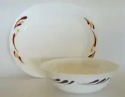 Corelle CELEBRATION Serving PLATTER Plate OR 1 Qt BOWL Purple Red Yellow Accents