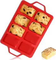 Mini Loaf Pan Silicone, Metal Reinforced Silicone Mini Bread Loaf Pan Nonstick C