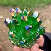 155gNew Find green Phantom Quartz Crystal Cluster MineralSpecimenHealing