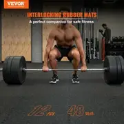 12 PCS 14 mm Thick Gym Floor Mats 24" x 24" EVA Foam & Rubber Top Interlocking Workout Floor Mats with 4.5 m² Coverage Waterproof Exercise Puzzle Flooring