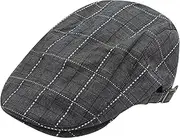 [XolngYYeng] Men Cotton Flat Cap Summer Scally Ivy Gatsby Newsboy Beret Driver Cabbie Hunting Hat