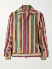 [The Elder Statesman] The Elder Statesman - Coastal Decon Striped Linen-jacquard Jacket - Multi - x small x small Multi