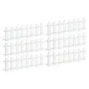 6pcs 3.9 Inch Miniature Garden Fence Mini Ornament Wood Picket Fence White