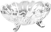 CATIEBYE Transparent Glass Fruit Tray Elegant Decorative Serving Bowl for Salad Desserts Snacks High Footed Design for Home Restaurants Catering Events