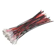 Female Spade Crimp Terminal 4.8mm with Insulating Sleeve 20cm 20AWG Wire, 25 Set