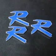 3x Glossy R Chrome Blue Metal Sticker Emblem Decal Badge Racing Engine Turbo Car (for: Renault)